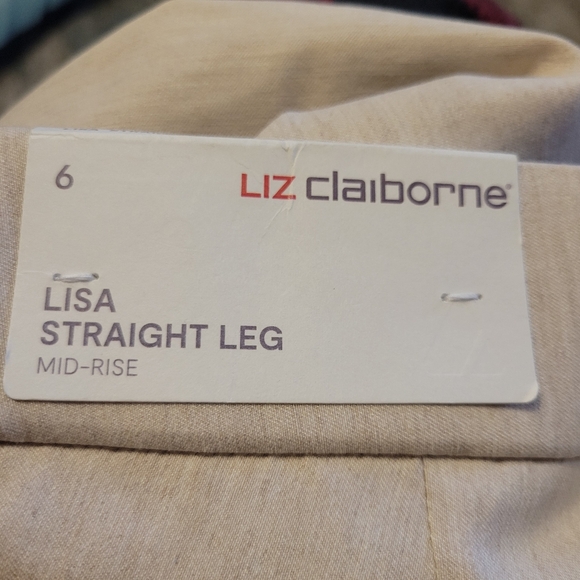 NWT Liz Claiborne Women's Cream Pants Size 6 - Picture 4 of 7